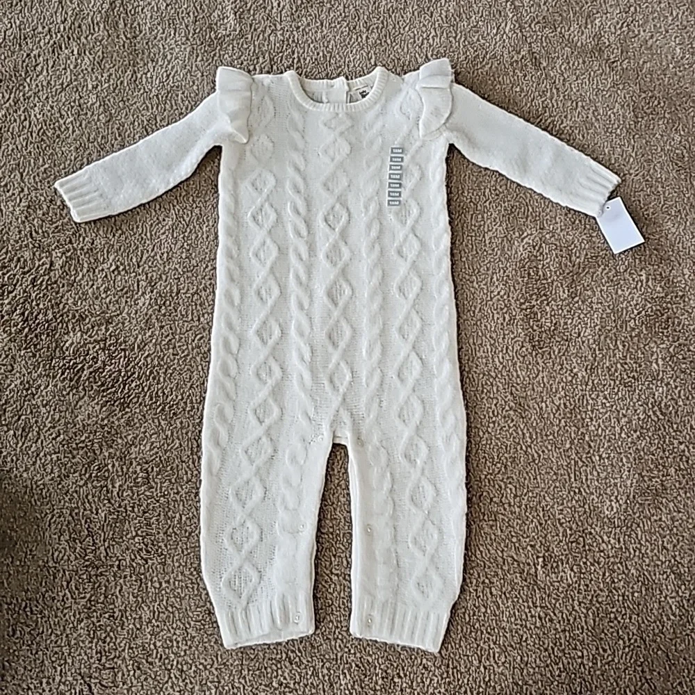 Oshkosh B'gosh Ivory Cable Knit One Piece Sweater 18 Months NEW